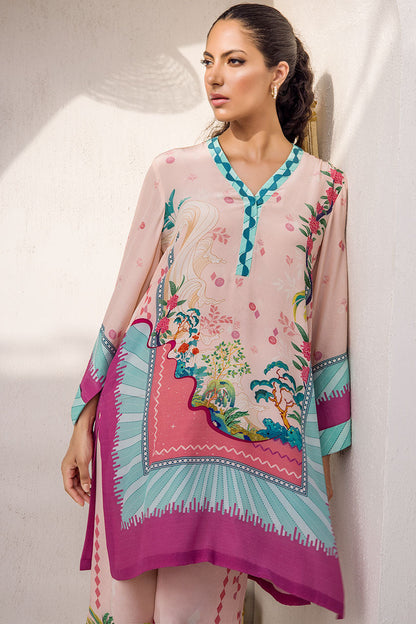 Colour Pop Digitally Printed Crepe Boxy Cut Kurta