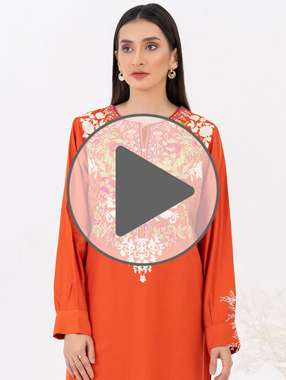 Linen Kurti-Embroidered (Pret)