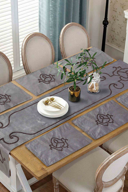 Nishat Linen - Paper Moon Embroidered Table Runner Set - 5 Piece