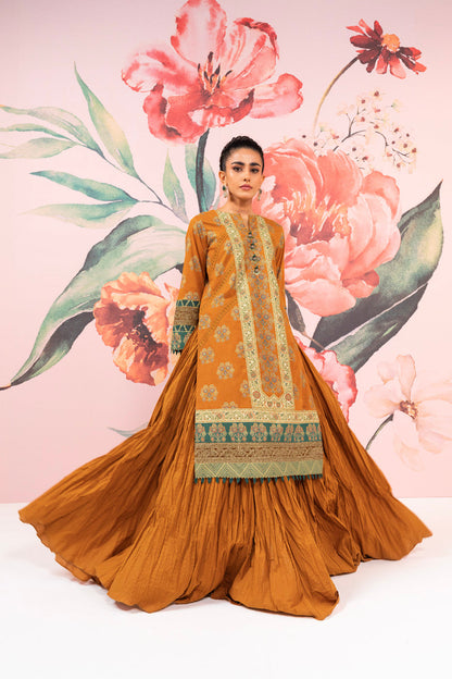 2 Pc Embroidered Cambric Suit With Cambric Trouser