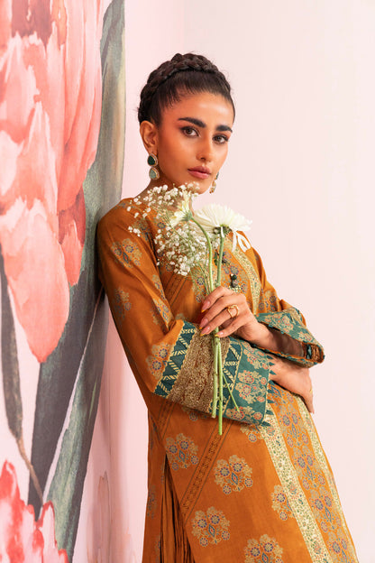 2 Pc Embroidered Cambric Suit With Cambric Trouser
