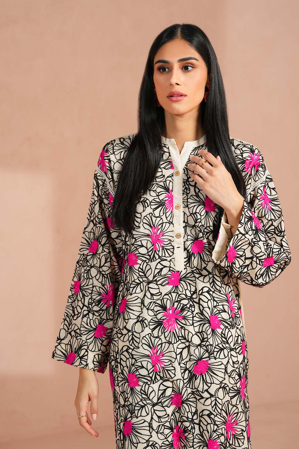 Dyed Embroidered Lawn Shirt
