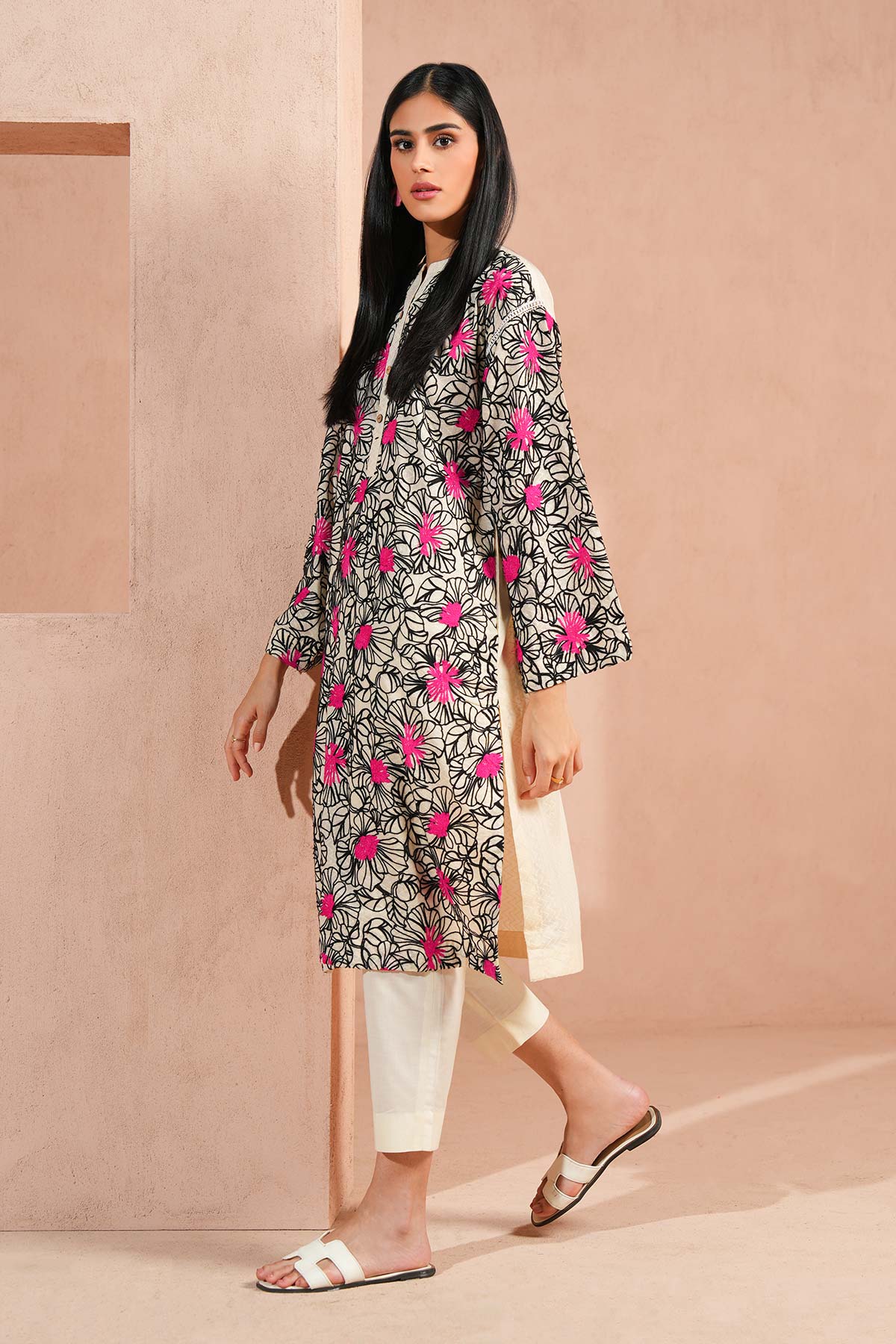 Dyed Embroidered Lawn Shirt