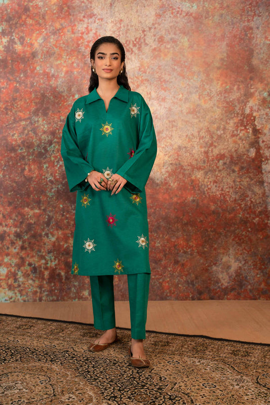 Nishat Linen - 2 Piece - Embroidered Suit - PW23-02