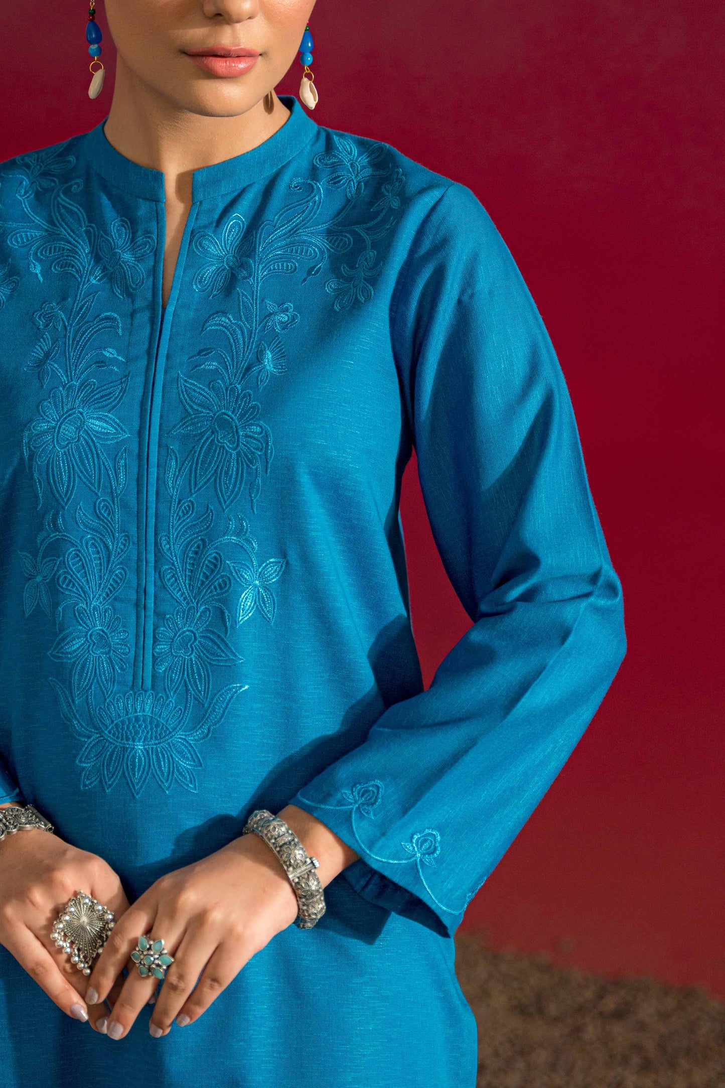 Nishat Linen - 2 Piece - Embroidered Suit - PW23-08