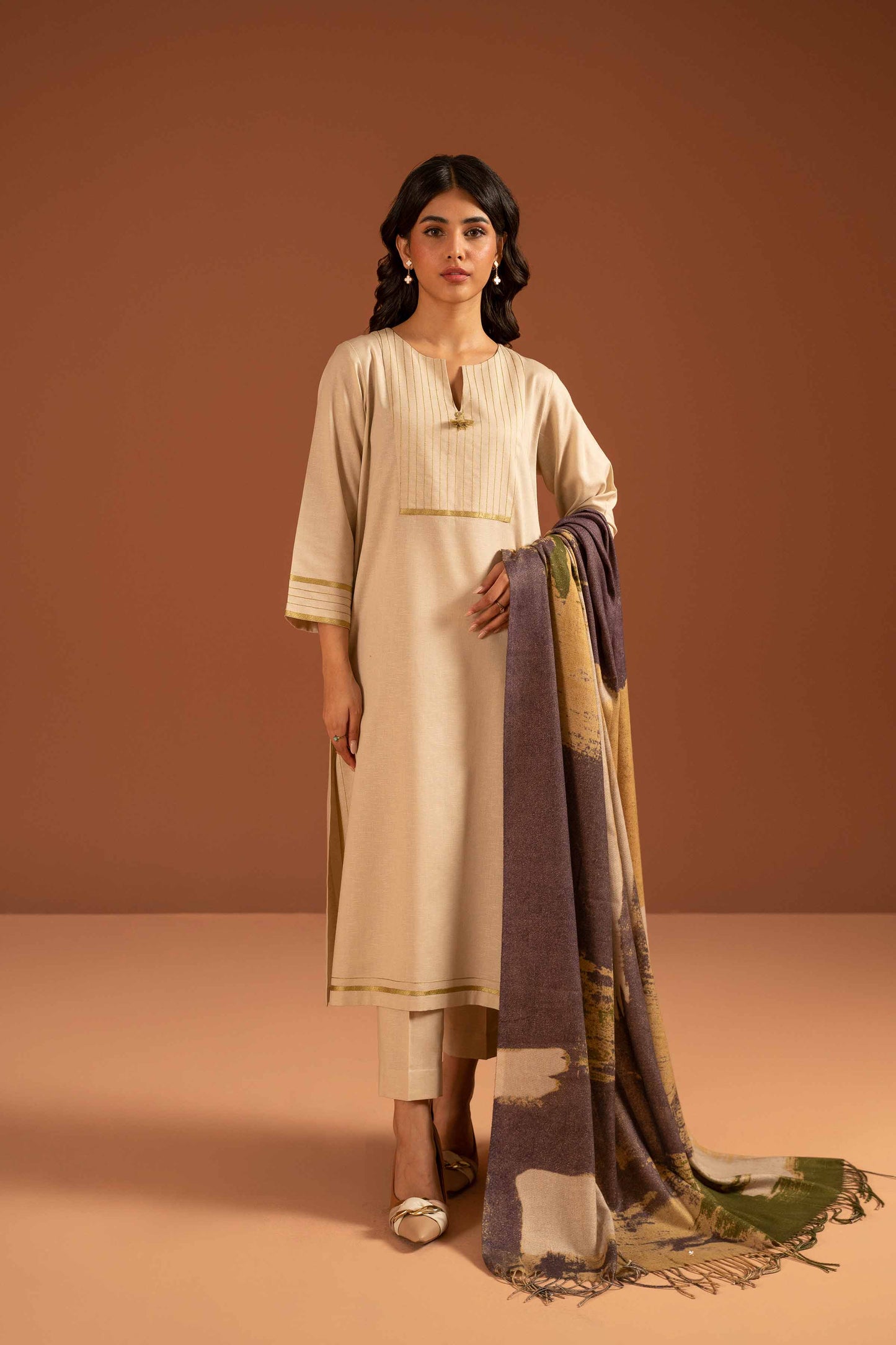 Nishat Linen - 3 Piece - Embroidered Suit - PW23-103