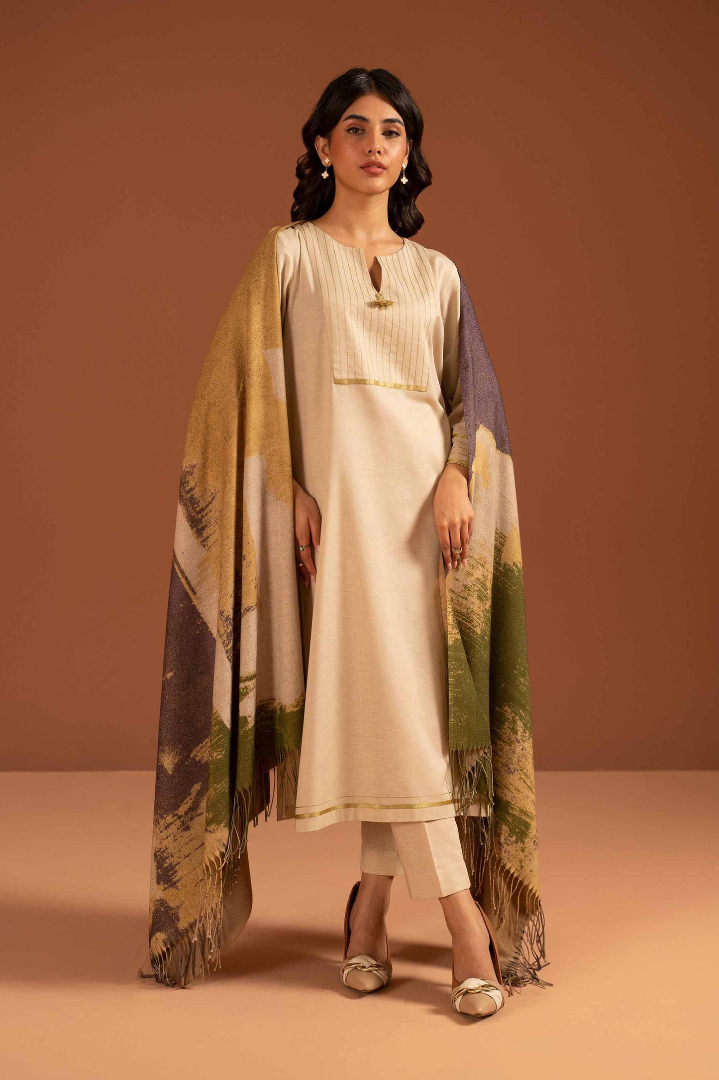 Nishat Linen - 3 Piece - Embroidered Suit - PW23-103