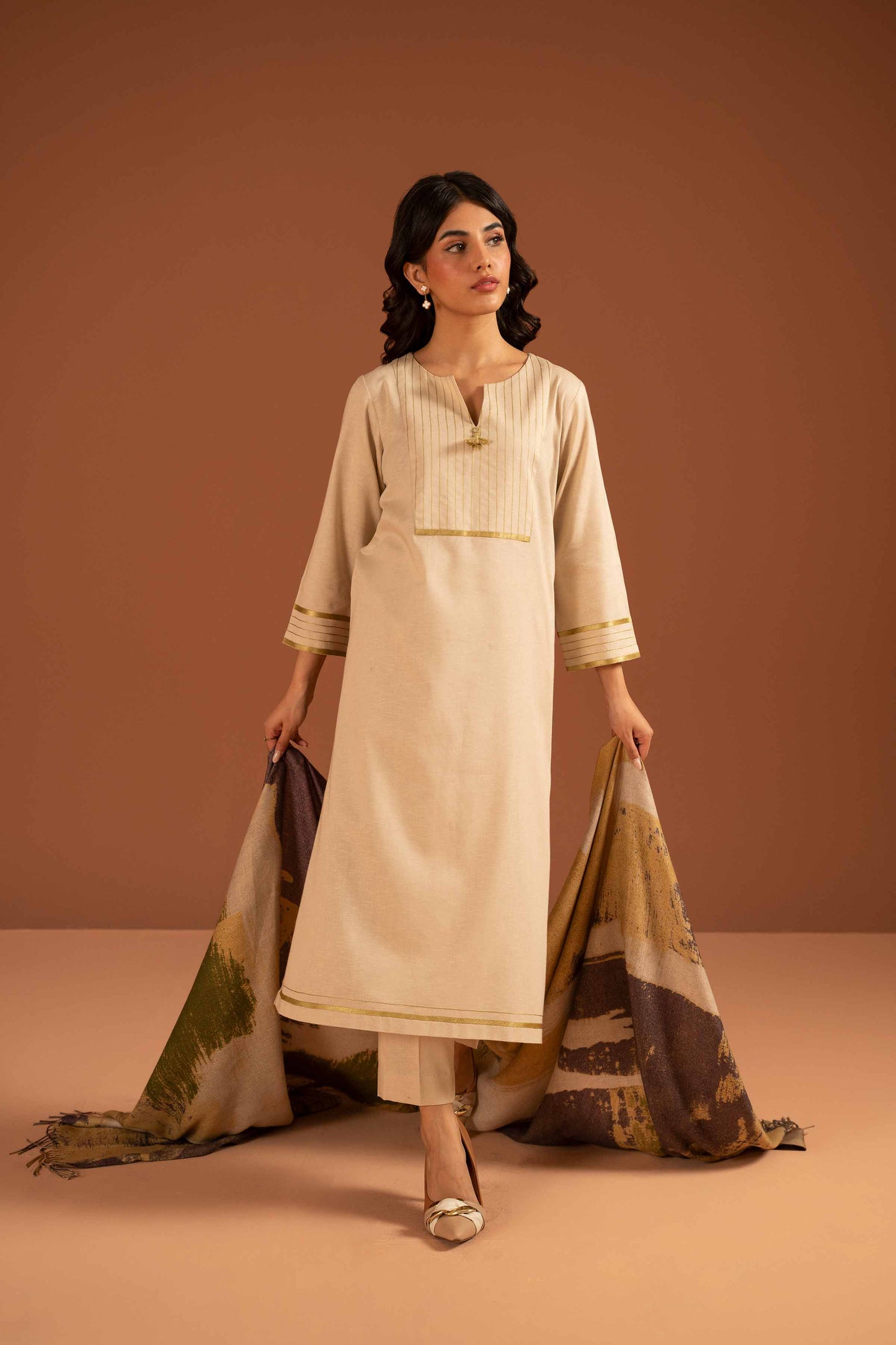 Nishat Linen - 3 Piece - Embroidered Suit - PW23-103
