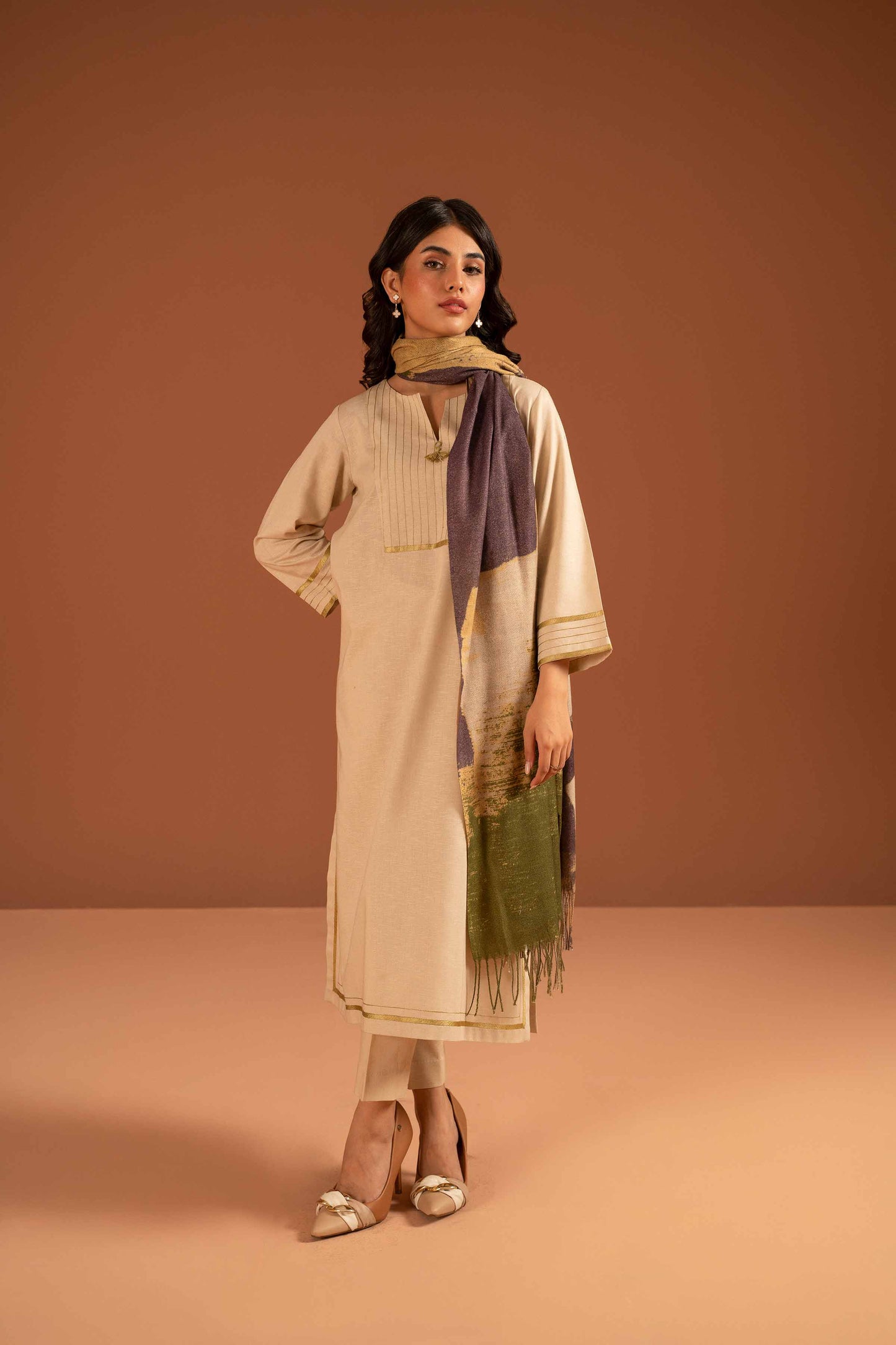 Nishat Linen - 3 Piece - Embroidered Suit - PW23-103