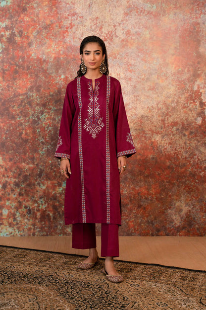 Nishat Linen - 2 Piece - Embroidered Suit - PW23-11