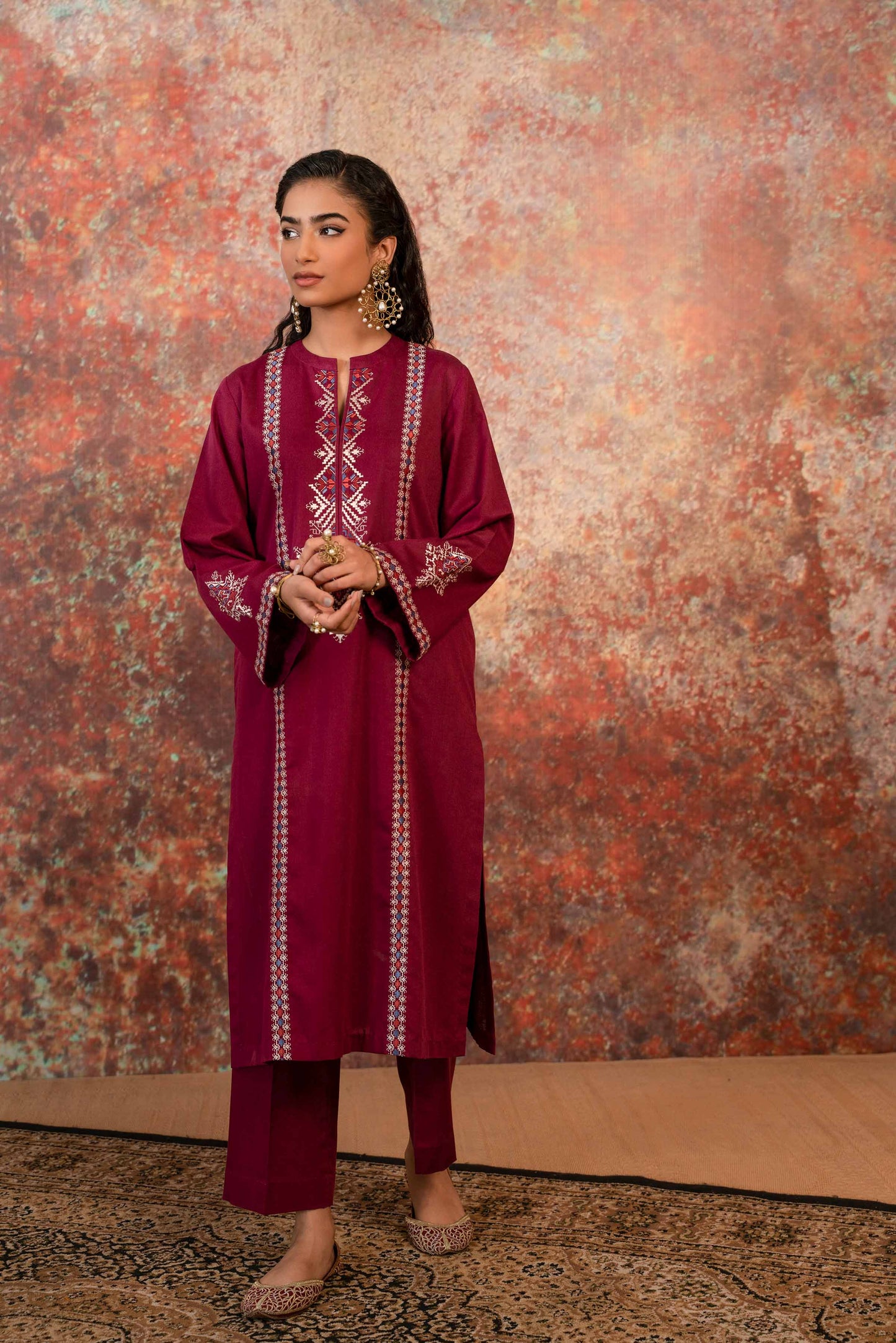 Nishat Linen - 2 Piece - Embroidered Suit - PW23-11