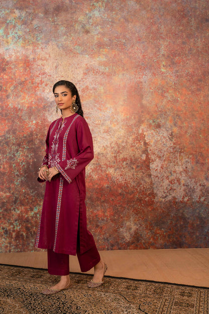 Nishat Linen - 2 Piece - Embroidered Suit - PW23-11