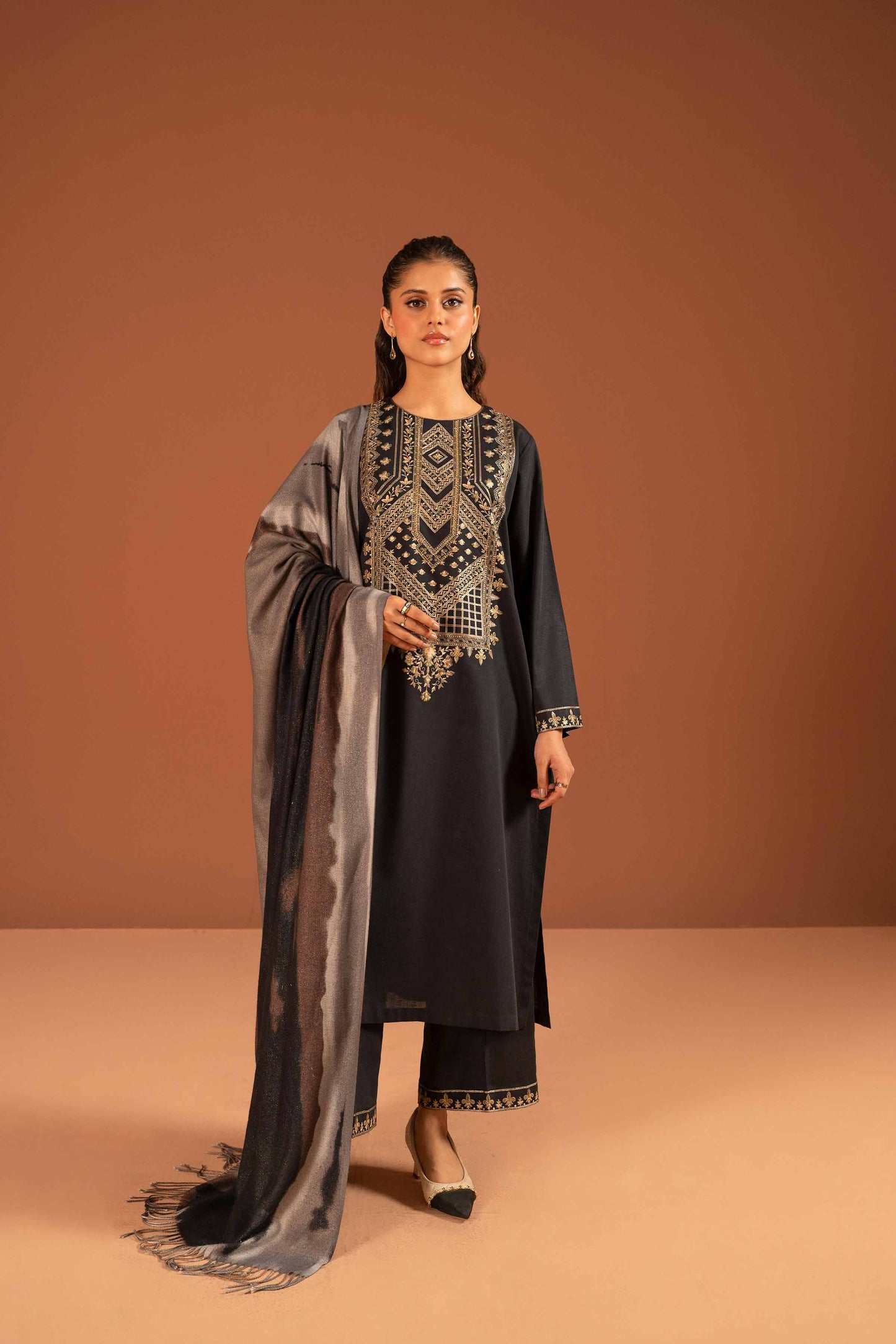 Nishat Linen - 3 Piece - Embroidered Suit - PW23-110