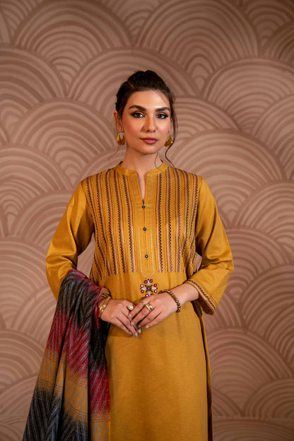 Nishat Linen - 3 Piece - Embroidered Suit - PW23-111