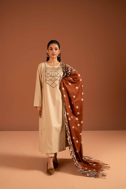 Nishat Linen - 3 Piece - Embroidered Suit - PW23-114