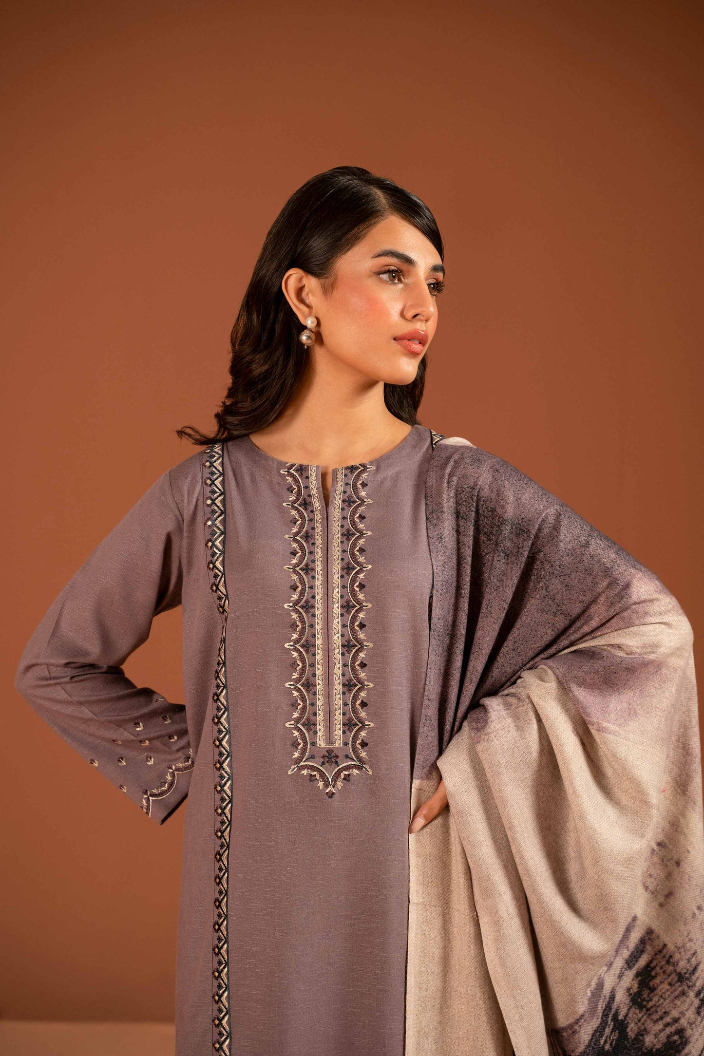Nishat Linen - 3 Piece - Embroidered Suit - PW23-115