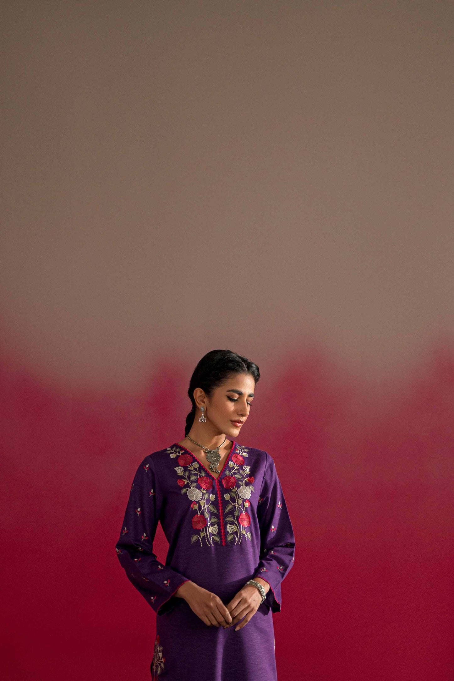 Nishat Linen - 2 Piece - Embroidered Suit - PW23-12