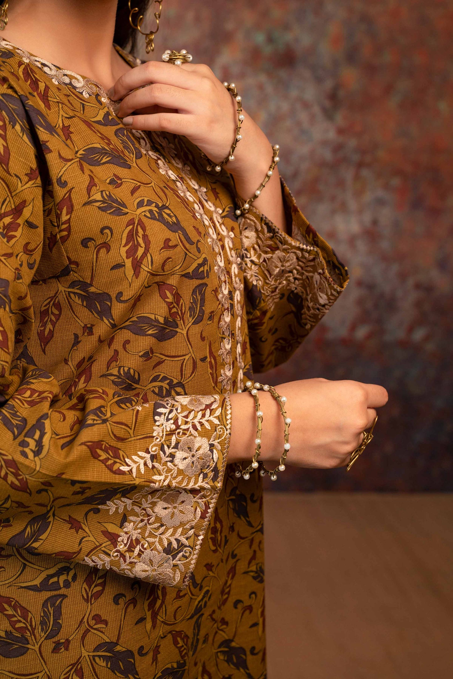 Nishat Linen - Printed Embroidered Shirt - PW23-133