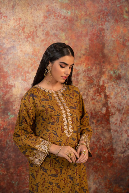 Nishat Linen - Printed Embroidered Shirt - PW23-133