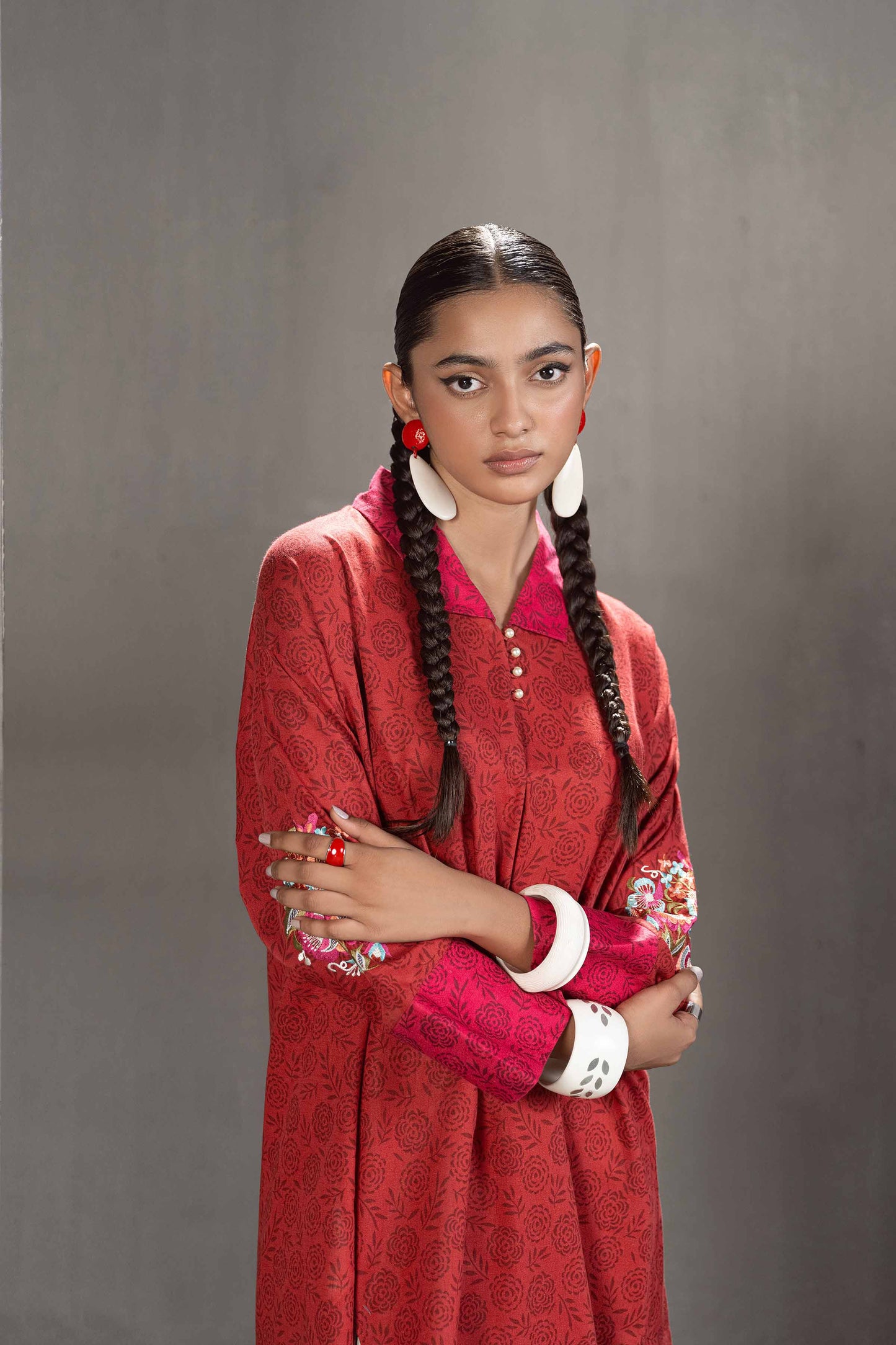 Nishat Linen - Printed Embroidered Shirt - PW23-141