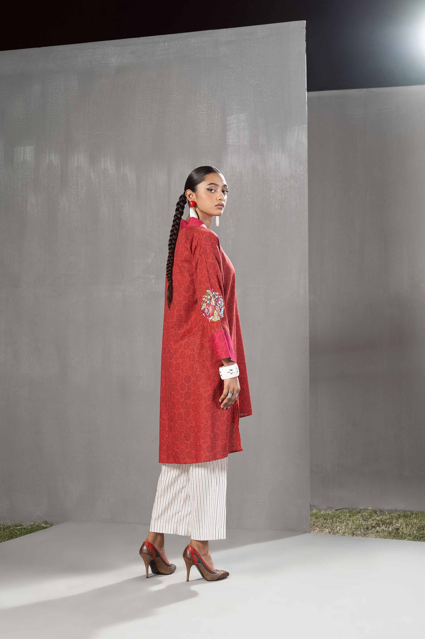Nishat Linen - Printed Embroidered Shirt - PW23-141