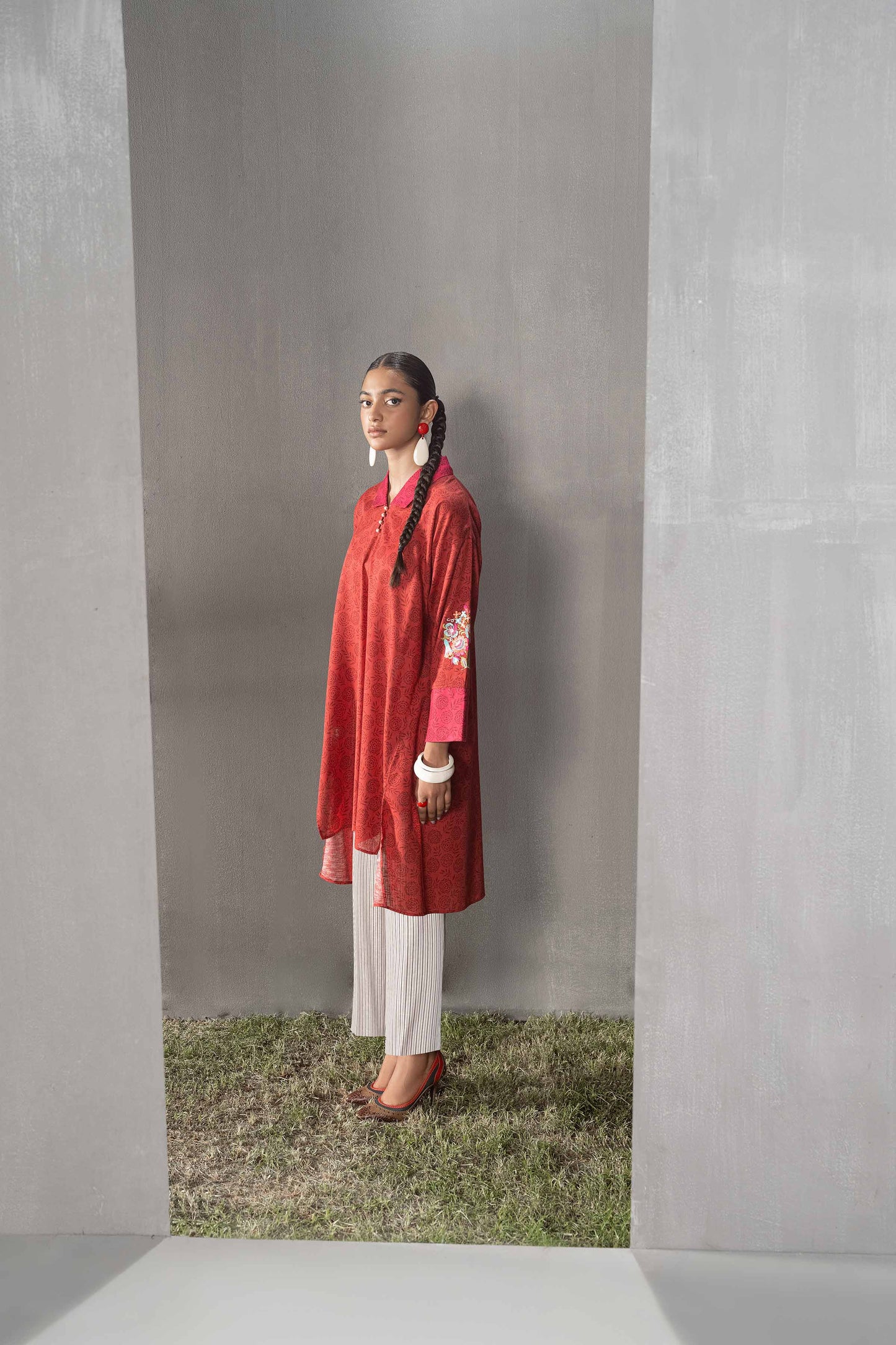 Nishat Linen - Printed Embroidered Shirt - PW23-141
