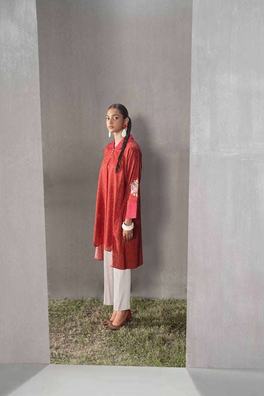 Nishat Linen - Printed Embroidered Shirt - PW23-141