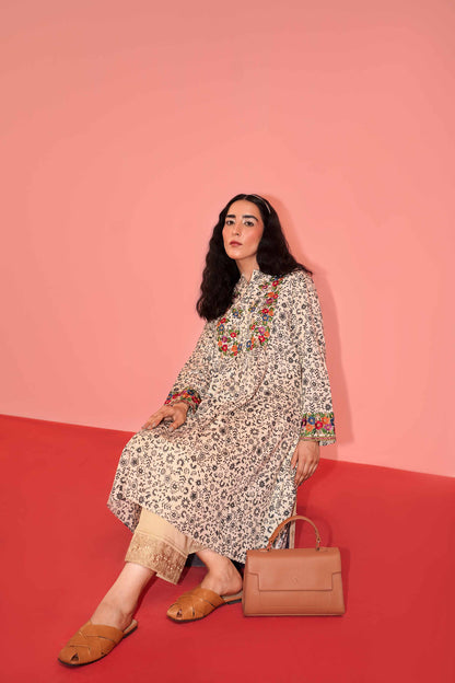 Nishat Linen - Printed Embroidered Shirt - PW23-156