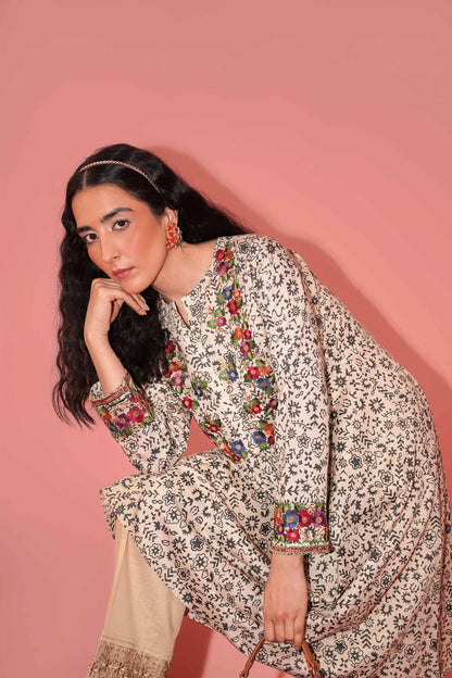 Nishat Linen - Printed Embroidered Shirt - PW23-156