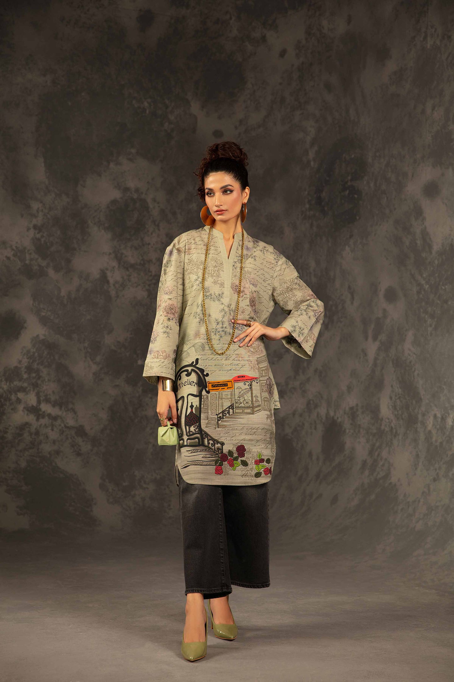 Nishat Linen - Printed Shirt - PW23-157