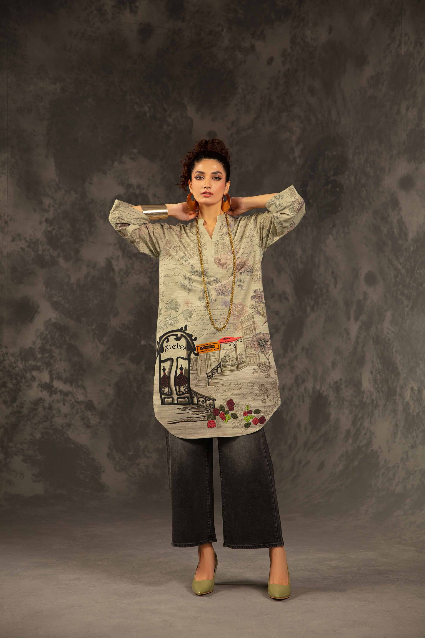 Nishat Linen - Printed Shirt - PW23-157