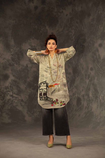 Nishat Linen - Printed Shirt - PW23-157