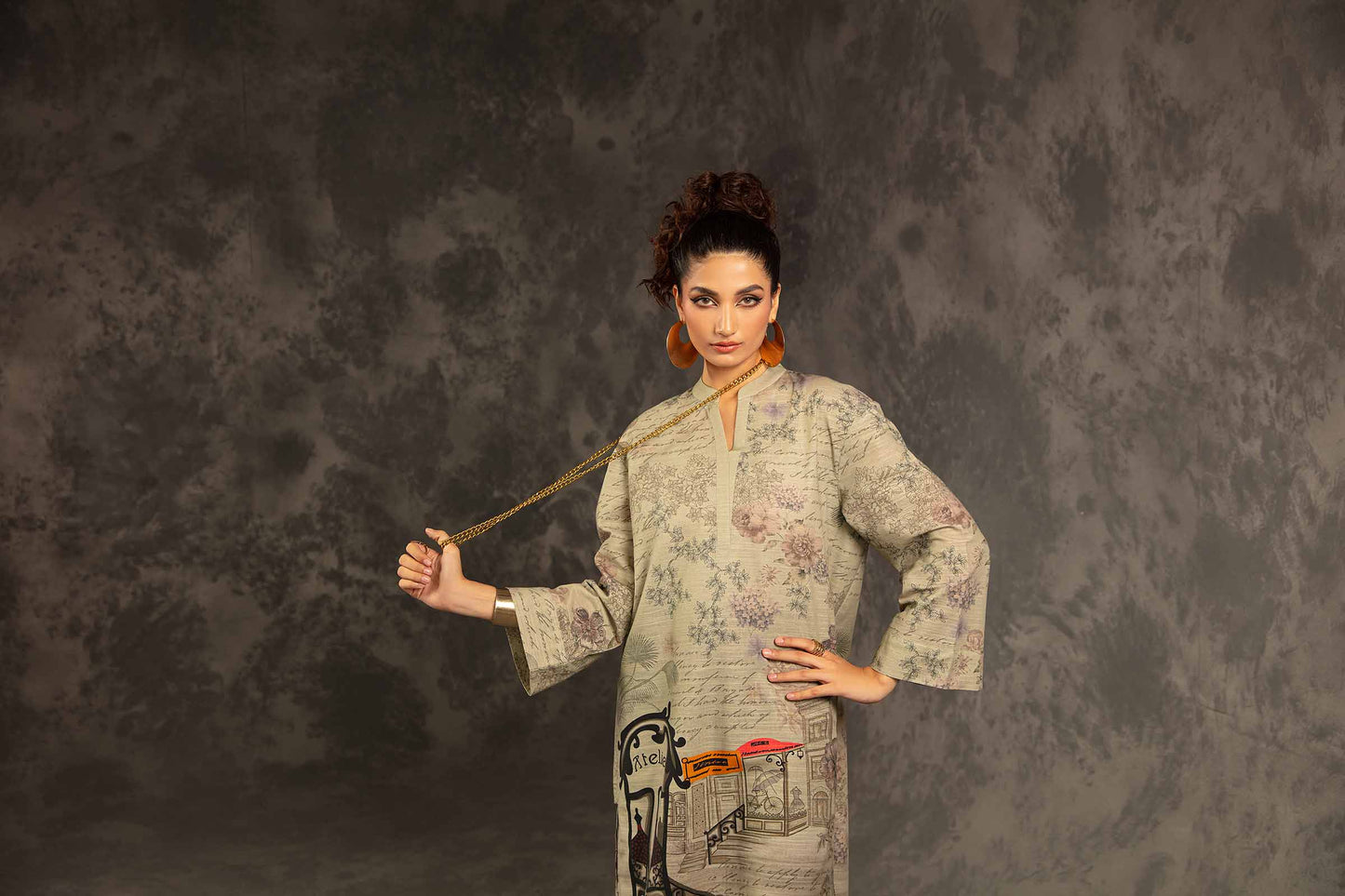 Nishat Linen - Printed Shirt - PW23-157