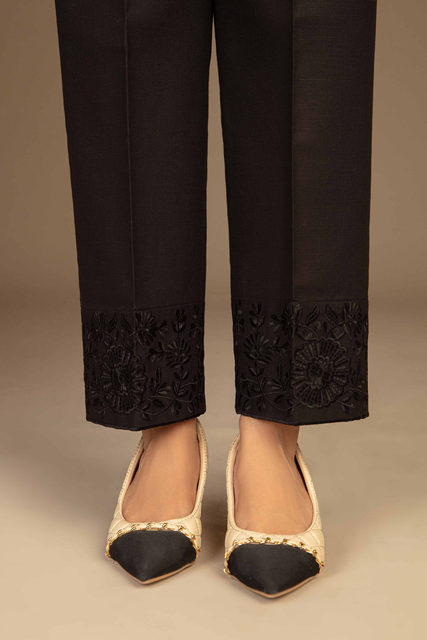 Nishat Linen - Embroidered Trousers - PW23-158