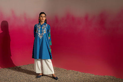 Nishat Linen - Printed Embroidered Shirt - PW23-167