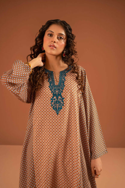 Nishat Linen - Printed Embroidered Shirt - PW23-168