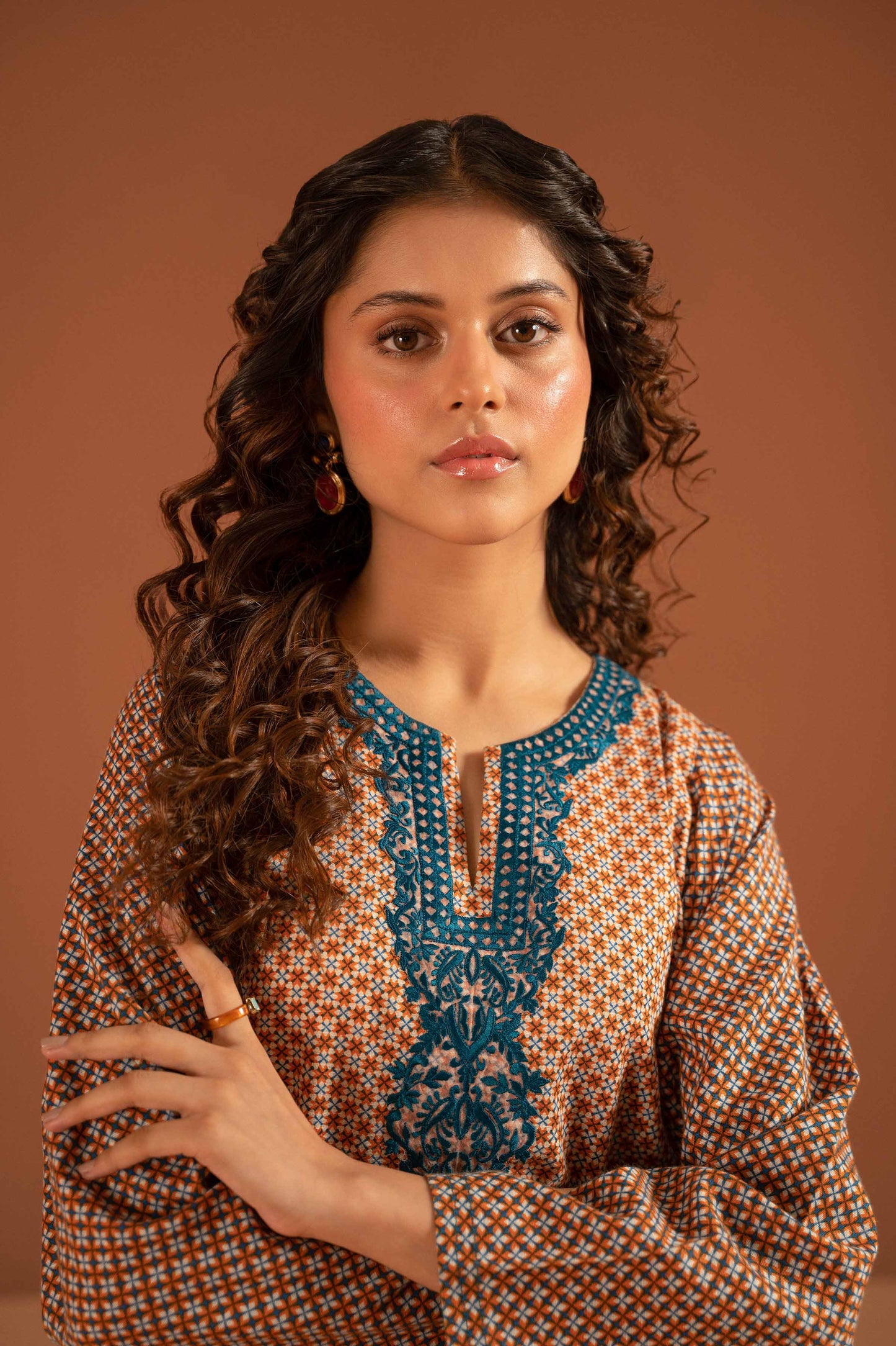 Nishat Linen - Printed Embroidered Shirt - PW23-168
