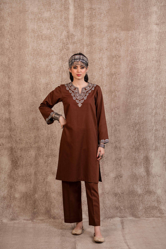 Nishat Linen - 2 Piece - Embroidered Suit - PW23-17