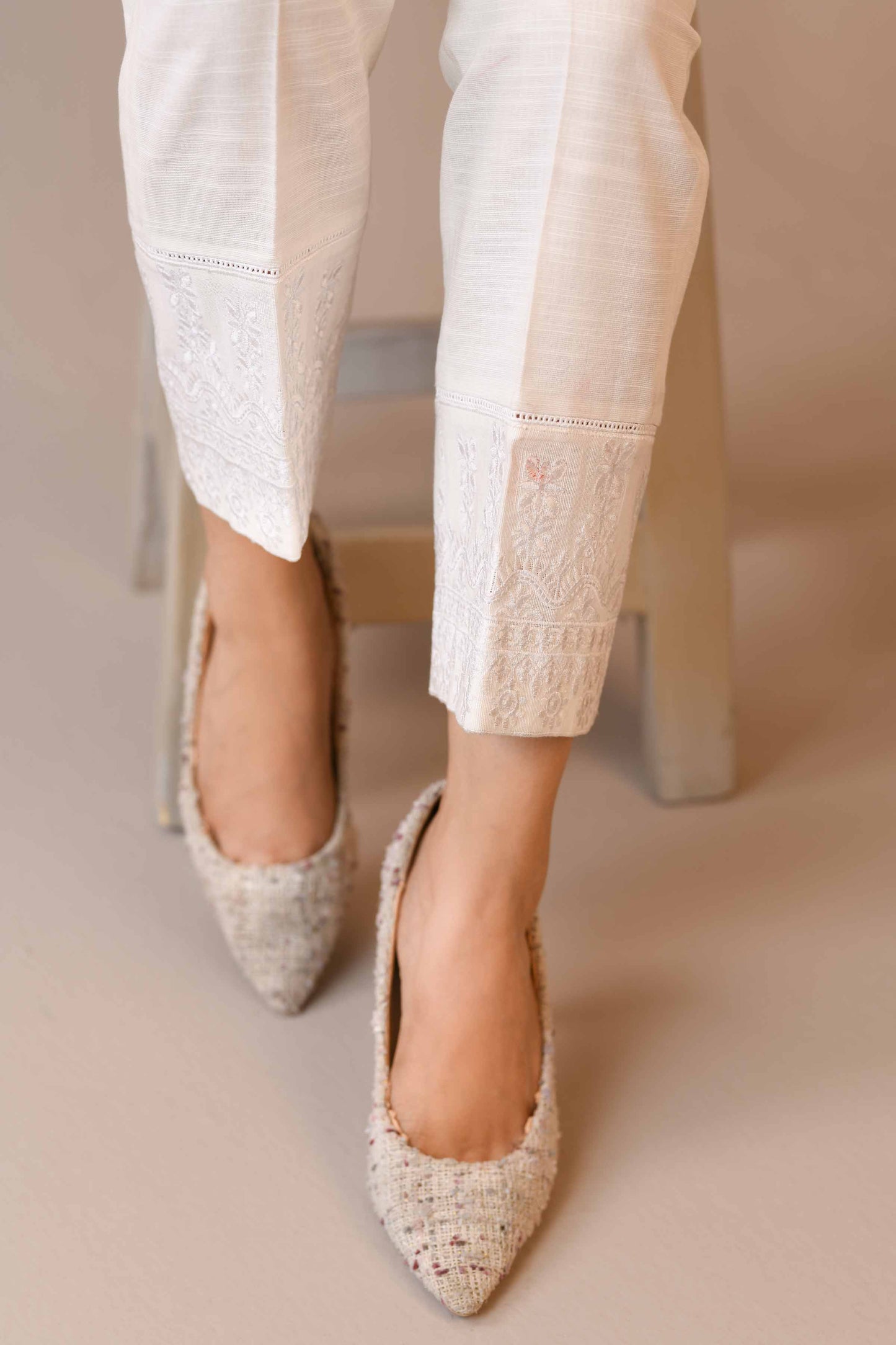 Nishat Linen - Embroidered Trousers - PW23-176