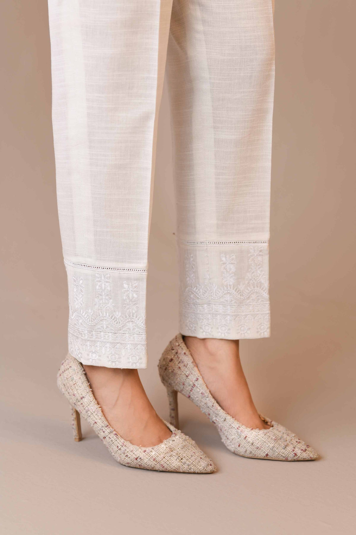 Nishat Linen - Embroidered Trousers - PW23-176