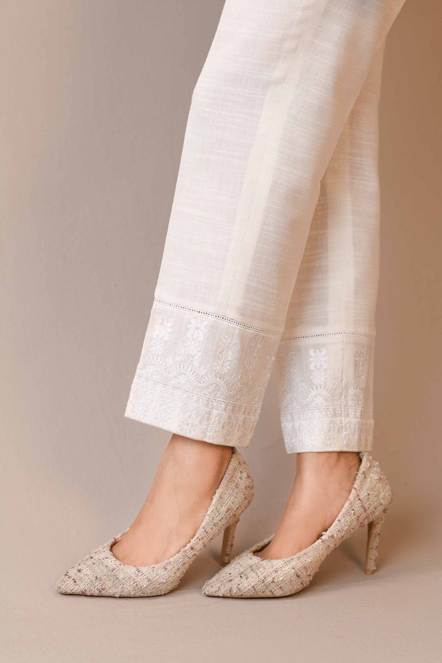 Nishat Linen - Embroidered Trousers - PW23-176