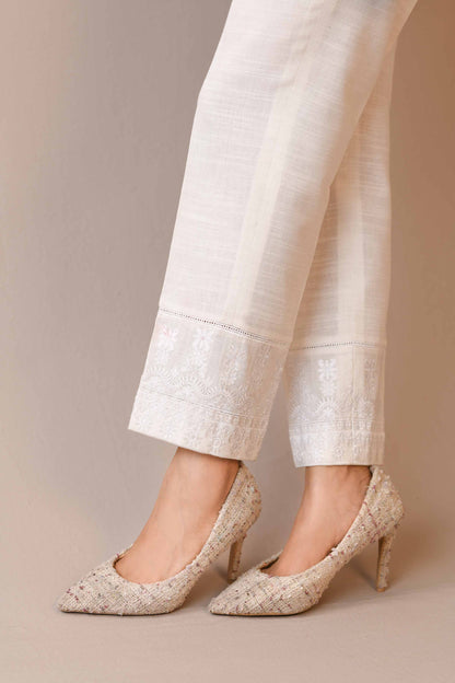 Nishat Linen - Embroidered Trousers - PW23-176
