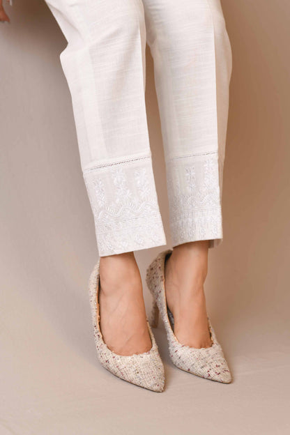 Nishat Linen - Embroidered Trousers - PW23-176
