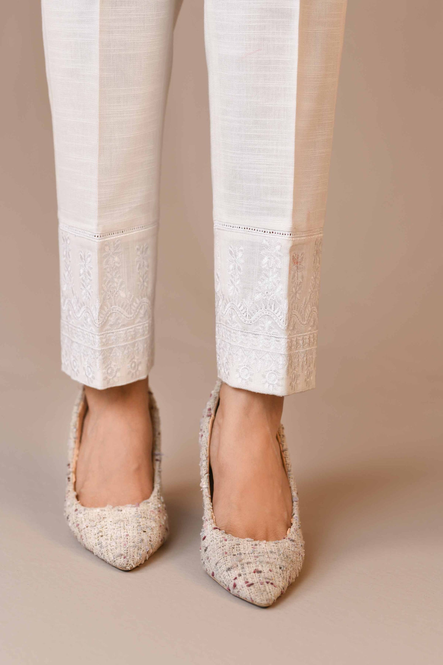 Nishat Linen - Embroidered Trousers - PW23-176