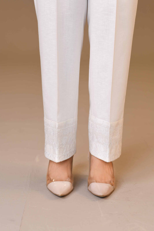 Nishat Linen - Embroidered Trousers - PW23-183