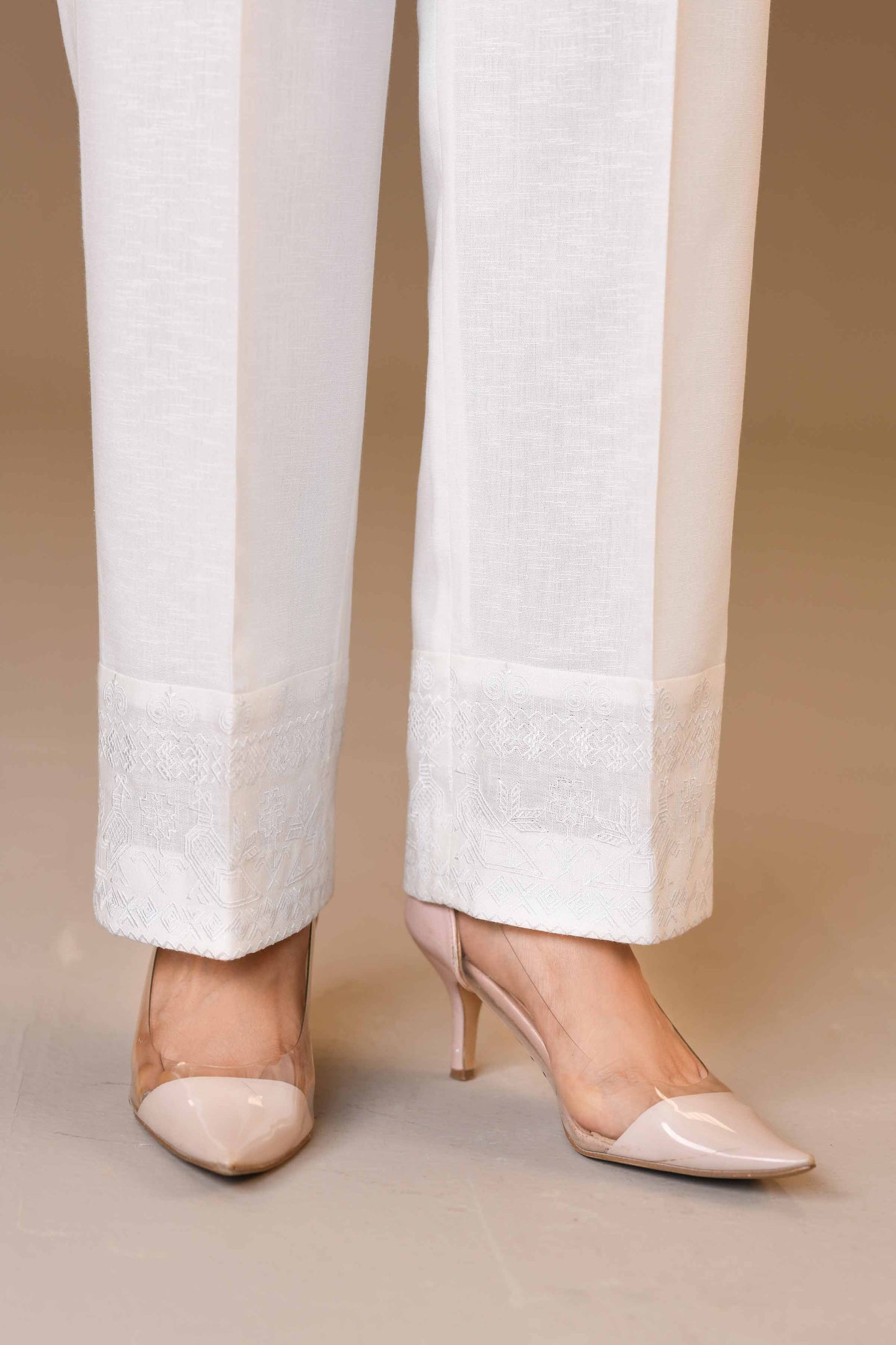 Nishat Linen - Embroidered Trousers - PW23-183