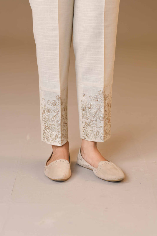 Nishat Linen - Embroidered Trousers - PW23-184