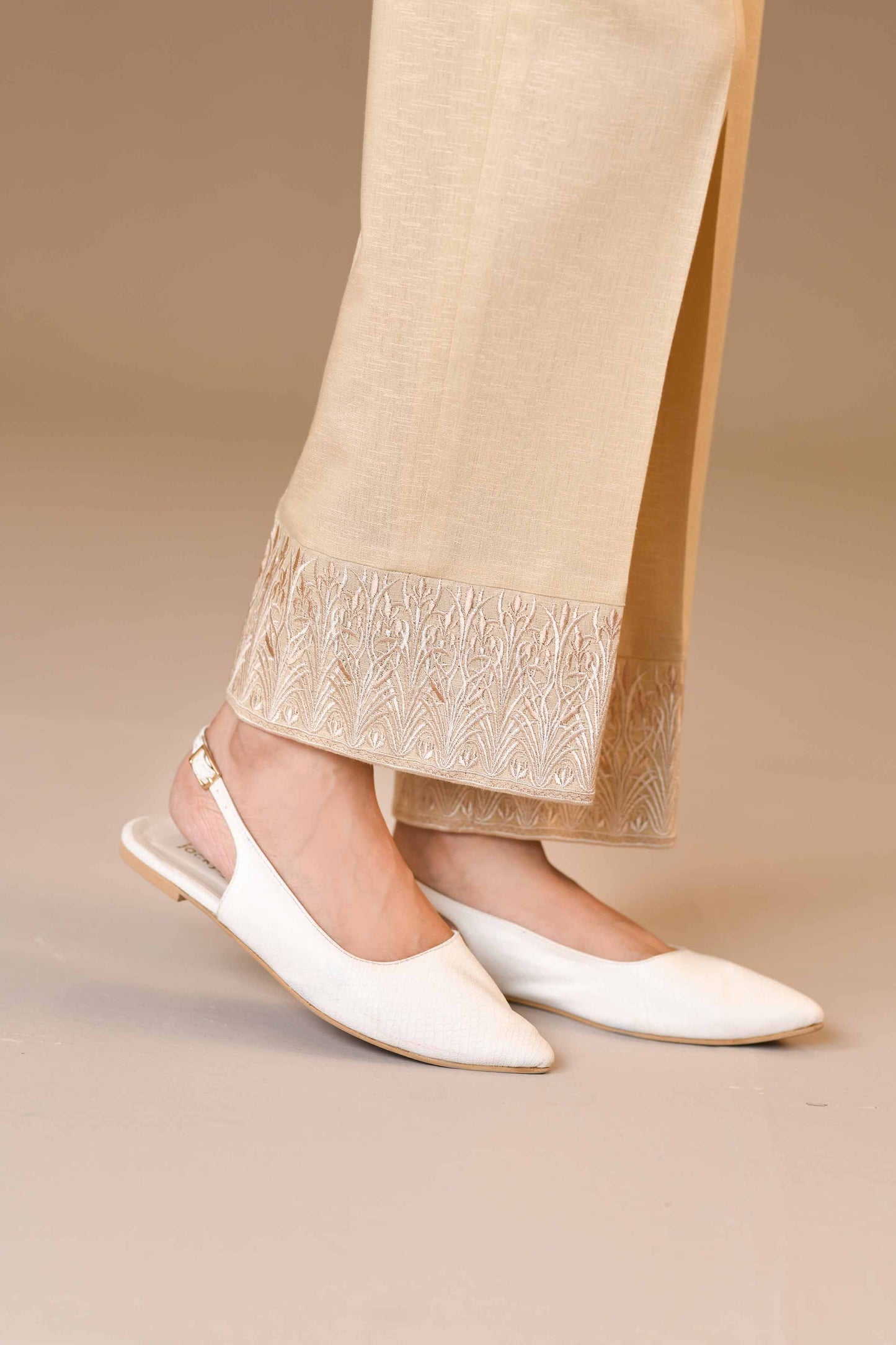 Nishat Linen - Embroidered Trousers - PW23-185