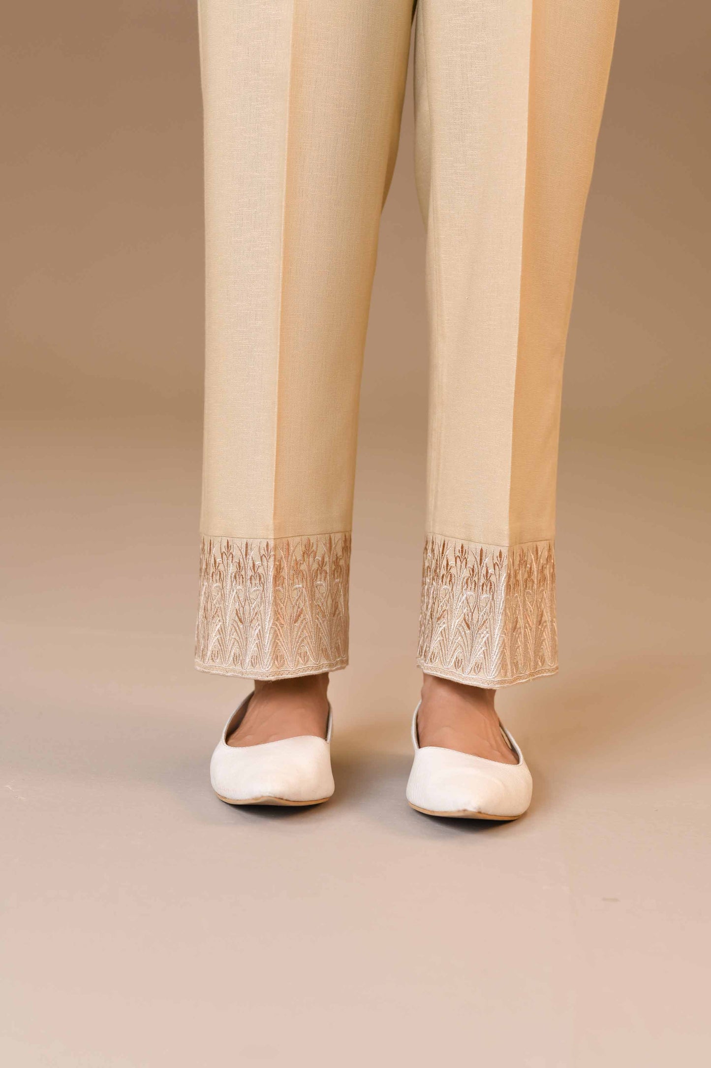 Nishat Linen - Embroidered Trousers - PW23-185