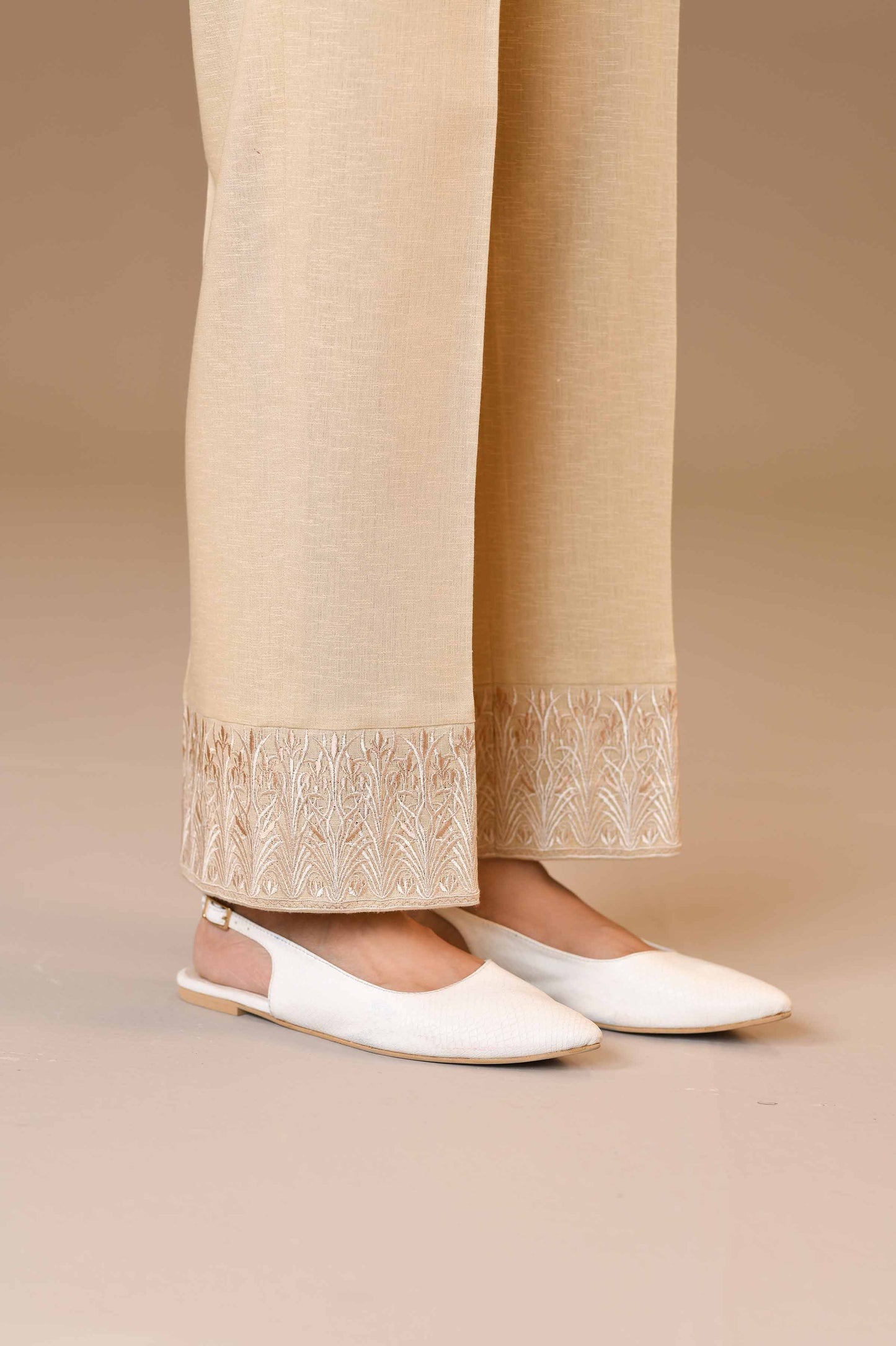 Nishat Linen - Embroidered Trousers - PW23-185